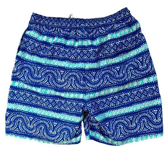 Vineyard Vines Swimsuit Mens Draw String Tiki Print Side & Key Pockets Size M - Picture 5 of 7